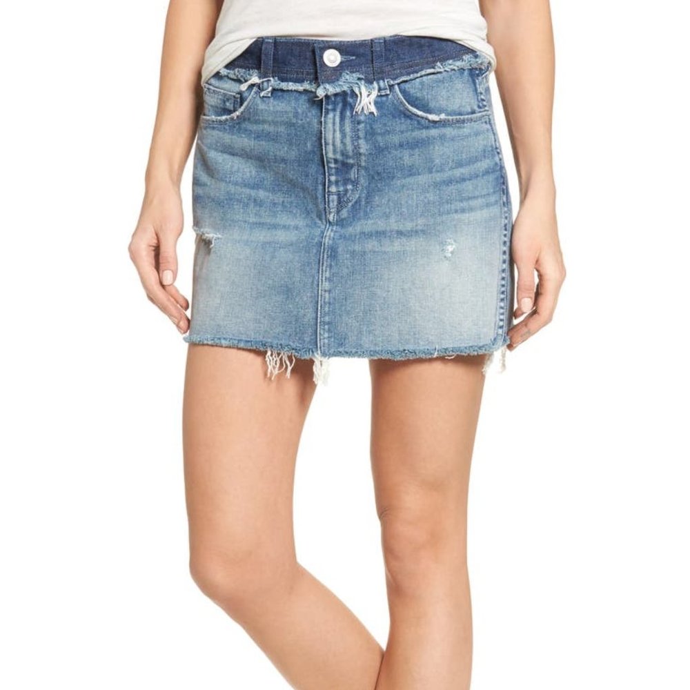 NWT Hudson Vivid Cutoff Denim Miniskirt Size 25